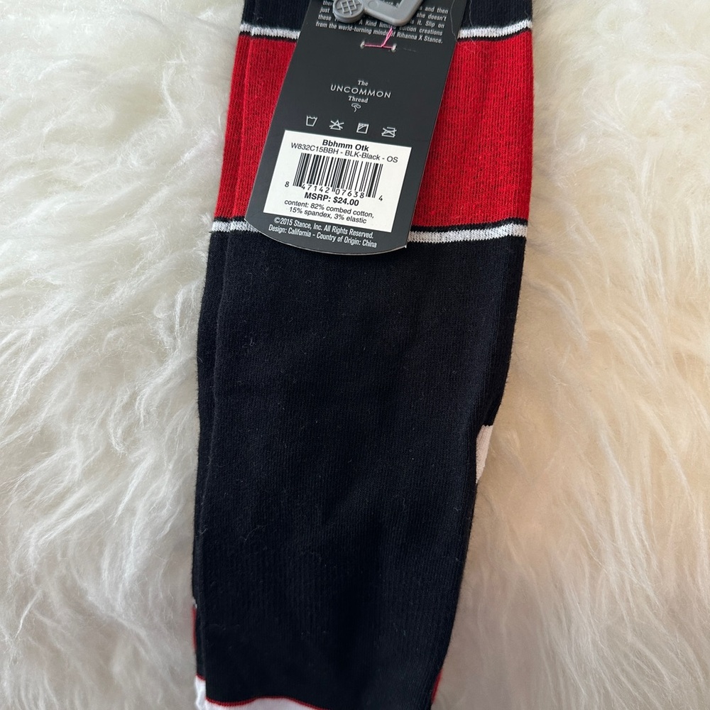 Fenty Beauty Black and Red Tall Socks - Picture 3 of 4